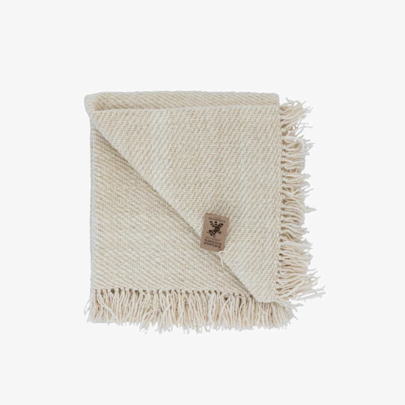 Handknitted Cream Blanket